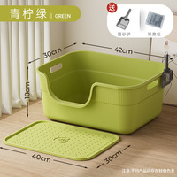 Caja de Arena para Gatos de Plástico de Gran Capacidad (20L), Extra Grande, Resistente a Salpicaduras, Fácil de Limpiar, para Uso Doméstico
