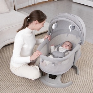 <span class=keywords><strong>Cuna</strong></span> <span class=keywords><strong>Mecedora</strong></span> <span class=keywords><strong>para</strong></span> Bebé Mastela con Mosquitero, Cinturón de Seguridad Ajustable <span class=keywords><strong>para</strong></span> Recién Nacidos, <span class=keywords><strong>Cuna</strong></span> Multifuncional con Control por Aplicación - Product Image 2