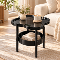 Table d'appoint de salon créative style crème, table de chevet de chambre moderne et simple, table basse de balcon avec rangement – Vente en gros