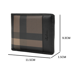 Men's Slim Fold <b>Wallet</b> Panelled PU Bifold Short <b>Wallet</b> Minimalist Card <b>Holder</b> for Gift - Product Image 1