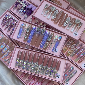 Venta caliente ataúd puntas de uñas Rosa melocotón <span class=keywords><strong>Ballet</strong></span> parche de manicura extraíble Prensa en puntas de uñas - Product Image 6