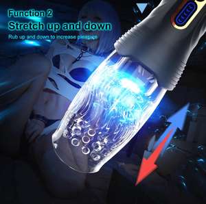 10個の振動を備えた自動男性マスターベーター8個のスラスト & 回転パターン男性用ポケットプッシー大人のおもちゃペニスポンプストローカー % - Product Image 2