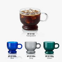 Tasse à thé en verre borosilicate transparent avec poignée, style américain, sans BPA, compatible lave-vaisselle et micro-ondes, pour thé glacé, usage domestique ou café