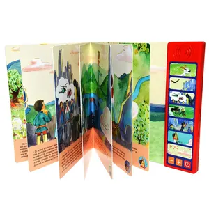 Cartoon Card Board Boek Afdrukken Kinderen Boek Afdrukken Custom Kids Boek Custom Size Hard Cover Met Geluid Offsetdruk