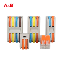 Bloc de raccordement électrique rapide à brancher, bornier de dérivation 2P ABS 32A IP20 pour applications d'alimentation à fils de cuivre multiconducteurs