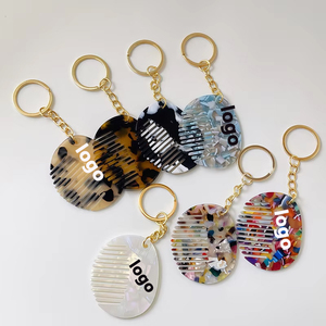Qianjin biểu tượng tùy chỉnh mini lược Keychain Dễ Thương Chống tĩnh di động nhỏ Acetate tấm Tóc Lược Thời Trang Phụ kiện làm đẹp - Product Image 1
