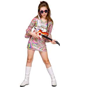 Disfraces de Halloween Hippies de los Años 60 y 70 para Niñas, Disfraces de Fiesta Disco para Niños, Trajes de Purim para Niños - Product Image 5
