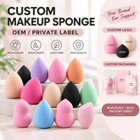 Éponge de maquillage super douce personnalisée OEM, éponge de fond de teint lavable, ensemble d'éponges de maquillage, sans latex, éponge de beauté