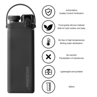 Zusammenklappbare Silikon-Wasserflasche Faltbarer Reisebecher Tragbare Auslaufsichere Camping-Sportflasche für Camping