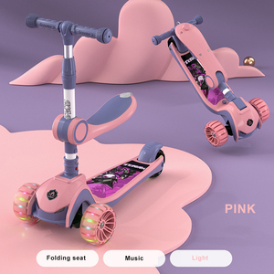 <span class=keywords><strong>Scooter</strong></span> <span class=keywords><strong>monopatin</strong></span> de acero plegable de 350W para niños y niños pequeños rueda de PU intermitente 3 ruedas infantil para bebés - Product Image 3
