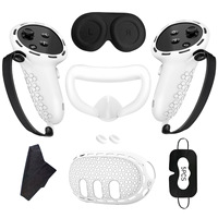 Pour Meta Quest 3 Kit d'Accessoires VR/AR/MR Incluant Étui de Protection en Silicone pour Hôte, Cache Facial et Accessoires pour Pouce de Manette