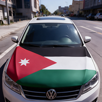 Housse de capot élastique avec drapeau national Jordanien pour la plupart des voitures, SUV, berlines – Décoration patriotique, accessoires de défilé automobile