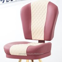 Vente en gros de chaise de poker commerciale pivotante à 360 degrés tabouret de casino en cuir avec cadre en acier pour la cuisine, la salle à manger et le bar