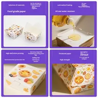 Boîte en carton jetable pour emballage alimentaire, papier spécial enduit de cire blanche de qualité alimentaire, résistant à la graisse, 28 g/m², fabrication sur mesure