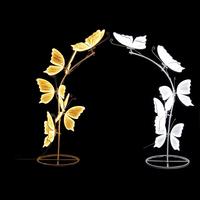 Arche lumineuse LED personnalisée en forme de papillon, grand format, lumière chaude, pour mariage, salle de réception, hôtel, restaurant, événements, décoration