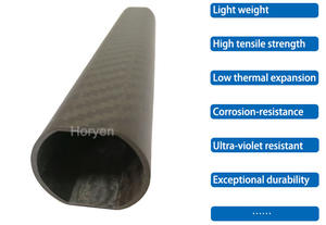 CNC Cut Glossy Matte Finish 3K Twja Plain Round Square Oval Retângulo Tubo De Fibra De Carbono - Product Image 5