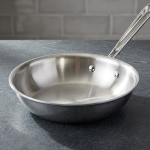 Stainless Steel Frying <b>Pan</b> Uncoated Flat Bottom Induction Compatible Heat Resistant Durable Minimalist Design for Home Cooking - Product Image 3