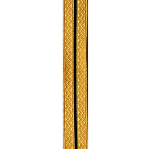 Cinta de encaje dorada ecológica OEM al por mayor, cinta trenzada elegante para uniformes, adornos de alambre metálico jacquard personalizados - Product Image 1