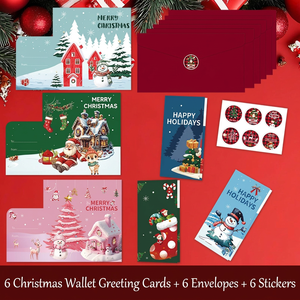 Ensemble de cartes de vœux de Noël de luxe personnalisées, enveloppes, cartes de bénédiction manuscrites, <span class=keywords><strong>mini</strong></span> cartes cadeaux décoratives, papier transfert thermique - Product Image 3