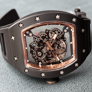 <span class=keywords><strong>Montre</strong></span> de luxe pour <span class=keywords><strong>homme</strong></span>, automatique mécanique, avec balancier et ressort de balancier authentiques, boîtier tonneau en céramique, squelette, étanche renforcée - Product Image 4