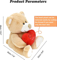 Poupée animaux en peluche personnalisée, ours brun, jouet en peluche, câlin, cœur, vente directe d'usine