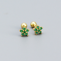 LYBURCHI 925 Sterling Silber 18K Vergoldete Blumen-CZ-Ohrstecker Minimalistischer Edel-Schmuck Großhandel Ohrringe 2026 Trend
