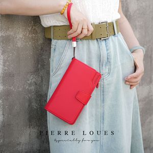 กระเป๋าสตางค์ใบยาวสำหรับผู้หญิง Pierre Loues ขนาด 6 นิ้ว ช่องใส่บัตรหลายช่อง สีพื้น ใช้ได้ทุกวัน - Product Image 2