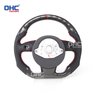 Volant en fibre de carbone véritable pour <span class=keywords><strong>Audi</strong></span> RS3 A5 RS5 RS7 RSQ3 S5 S4 2012-2016/ RS4 RS6 2013-2018/ S3 2016-2021 avec garniture – Stock USA - Product Image 2