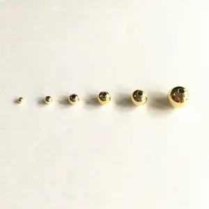 High cost effective jewelry accessories 2mm 3mm 4mm 5mm 6mm 8mm 24K gold filled beads smooth spacer beads for jewelry making