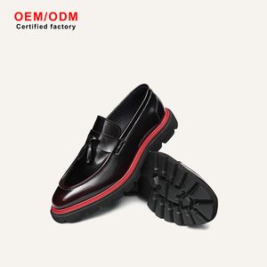 Custom Britain Design Fashion Men's Genuine Leather Lightweight Breathable <b>Shoes</b> Slip Thick Sole Durable Wedding Formal Loafers - Product Image 1