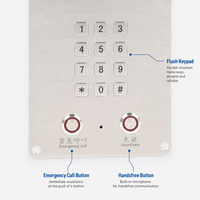 Panneau d'interphone encastré en acier inoxydable avec clavier, appel d'urgence mains libres pour métro, aéroport, banque, école