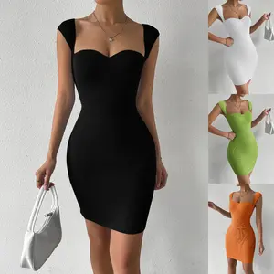 2023 नई उत्पाद अनुकूलित सेक्सी रात दुकान लघु स्कर्ट बिना आस्तीन बुना हुआ हिप अंगिया आरामदायक पोशाक