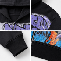 Sweat-shirt à capuche zippé personnalisé avec impression graphique intégrale pour homme, streetwear oversize, imprimé The Dream, style hip-hop, en coton