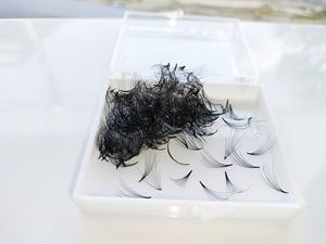 Extensions de cils Nhu Y faites à la main, en cheveux synthétiques noirs naturels, pour usage professionnel en salon de beauté, NY8D, épaisseur 0,10 mm, en vrac - Product Image 5