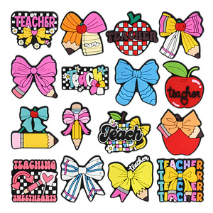 Abalorios Creativos para Zapatos, Regalo del Día del Profesor, Goma Suave de PVC, Papelería, Arco, Zapatilla, Pulsera, Decoraciones para Zapatos, Dibujos Animados - Product Image 1