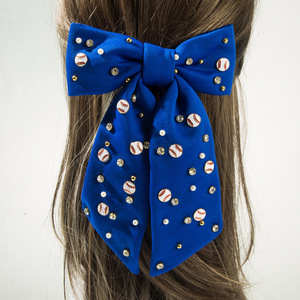Wholesale Women's Glitter Fabric Hair <b>Clips</b> Star <b>Bow</b> & Baseball Barrette Hair Decoration for Wedding Prom Valentine's Day - Product Image 2