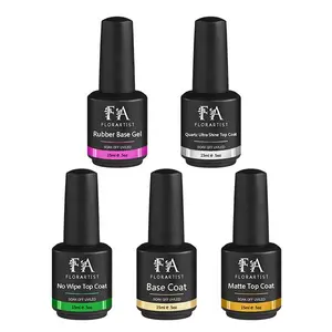Esmalte de Uñas en Gel de Capa Superior y Base UV de 15 ml y 1 kg, No Pegajoso, con Etiqueta Privada, Venta al por Mayor OEM - Product Image 1