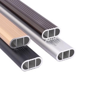 Silent Horizontal Chrome Finish Aluminum Alloy Tube Hanging Rods Thickened Square Easy Installation Detachable <b>Wardrobe</b> <b>Hardware</b> - Product Image 1