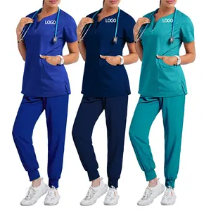 oem custom logo women's Medical Scrubs Uniforms Nursing Wear Hospital Sets for women with zipper Nurse Uniforms For Hospital