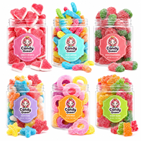 Bonbons Gommeux Halal en Gros, Mélange de Saveurs Fruitées Sucrées et Acidulées, Oursons Gommeux, Vers, Tranches de Pastèque, Bonbons Gélifiés à Mâcher en Vrac, OEM