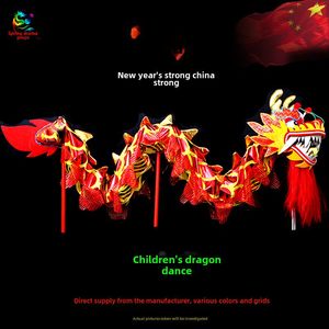 Accessoires de Danse du <span class=keywords><strong>Dragon</strong></span> pour Enfants : Tête et Queue de <span class=keywords><strong>Dragon</strong></span> en Tissu Satiné Coloré pour la Maternelle, Lion de Scène Moderne pour Spectacles Rapides - Product Image 3