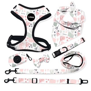 Diskon besar kustom cetak mewah set harnes hewan peliharaan dapat diatur dengan kerah tali busur Aksesori anjing untuk latihan - Product Image 5