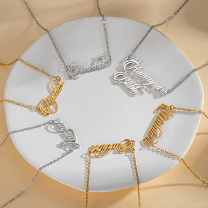 Collana con Ciondolo in Acciaio Inossidabile Personalizzabile con Opzioni Corona Cuore Farfalla <span class=keywords><strong>Stella</strong></span> e Nome Personalizzato Certificazione CE per Regalo - Product Image 2