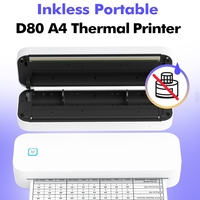 Impresora de Documentos 304DPI, Impresora Térmica Inalámbrica Bluetooth A4 para IOS, Android, MAC, Windows, Impresora de Transferencia Térmica para Contratos