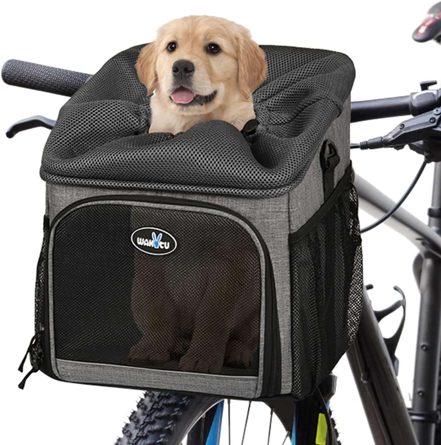 JWSHOP Dog Bike Basket Carrier Portable Folding Pet Carrier