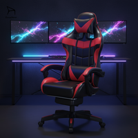 Chaises de jeu vidéo en cuir de luxe en gros avec accoudoirs et coussins et pédales pivotantes réglables Confort ergonomique