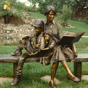 Statua <span class=keywords><strong>a</strong></span> grandezza naturale del <span class=keywords><strong>padre</strong></span> e della figlia del bronzo della scultura del giardino all'aperto - Product Image 4