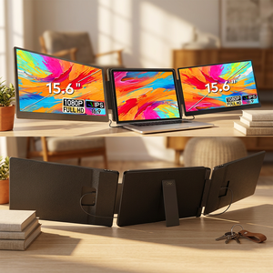 จอภาพพกพาขนาด 15.6 นิ้ว แบบสามจอ ความละเอียด FHD IPS รองรับการเชื่อมต่อแบบ Plug and Play ใช้งานร่วมกับ PC โทรศัพท์ และ Switch ได้อย่างเสถียร - Product Image 1