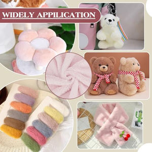 Pink Faux <b>Rabbit</b> Fur Plush Fabric <b>Soft</b> Fluffy Material for Clothing <b>Toys</b> Pet Use - Product Image 4