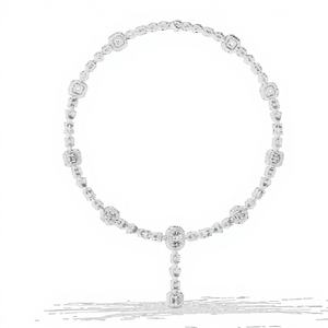 Collar de Lujo con Diamantes Ovalados en Halo de Oro Blanco de 18 Quilates, 12 Quilates, Corte Mixto, Certificado, Chapado en Rodio, para Mujer, Ideal para Fiestas, Bodas, Eventos Glamurosos - Product Image 1
